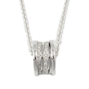 BVLGARI B-zero1 Necklace Pavé Diamond Pendant 18KWG White Gold